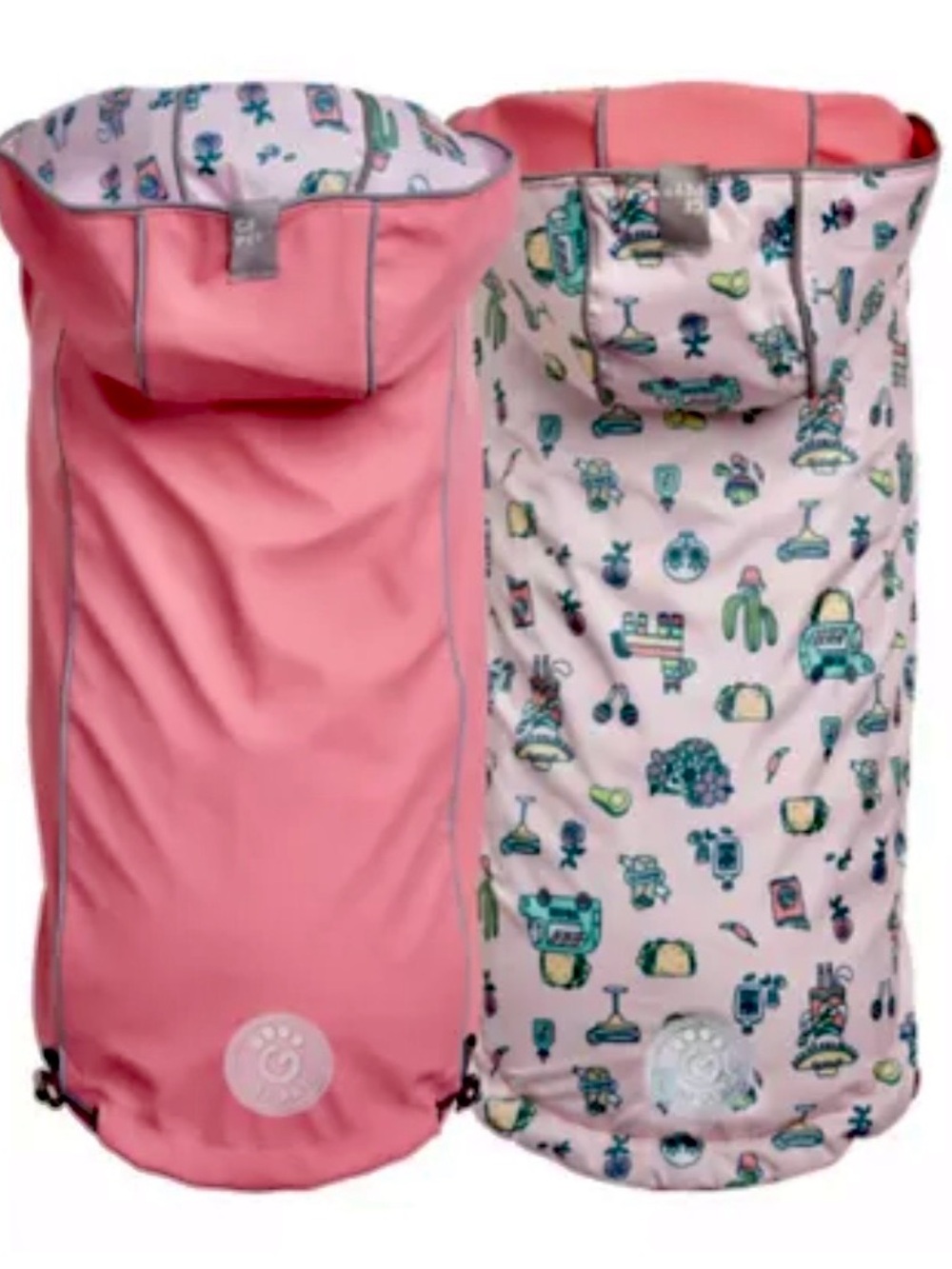 GF Pet Pink Reversible Elasto-Fit Raincoat, Size S, NWT